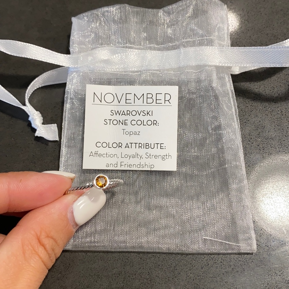 Swarovski Topaz Color November Birthstone Ring